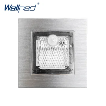 

Motion Sensor Footlights Porch Corridor Corner Lamp Switch Wallpad Grey Aluminum Alloy Panel Intelligent Sensor Light Up In Dark