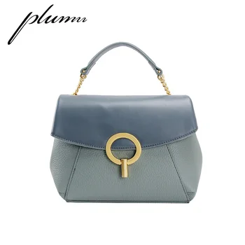 

Plumn Women's Leather Messenger Bag Color Matching One Shoulder Handbag
