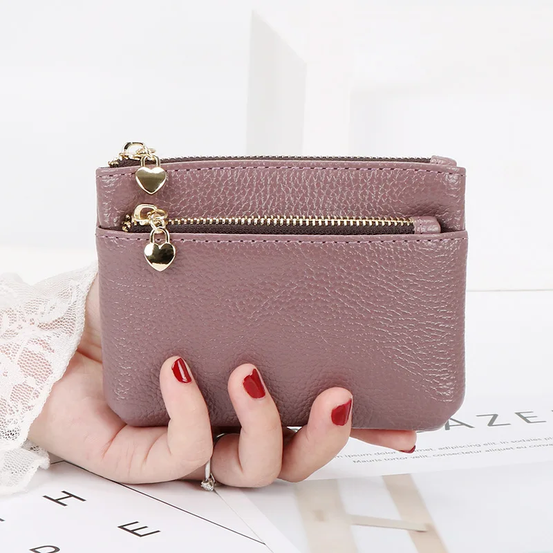 New Leather Coin Purse Women Mini Change Purses Kids Coin Pocket Wallets Key Chain Holder Zipper Pouch Card Holder Wallet