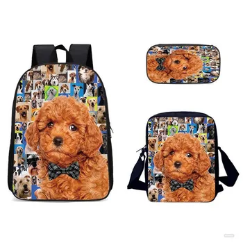 

Fashion 3D Exquisite Printed Schoolbags Breathable Travel Outdoor Three-Piece Multifunctional Schoolbags Student Schoolbag