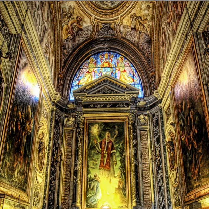 

Drop Ship Custom 3d Wallpaper Magnificent European Church Custom Wallpaper Murals Hotel Lobby Bedroom Decoration Backdrop