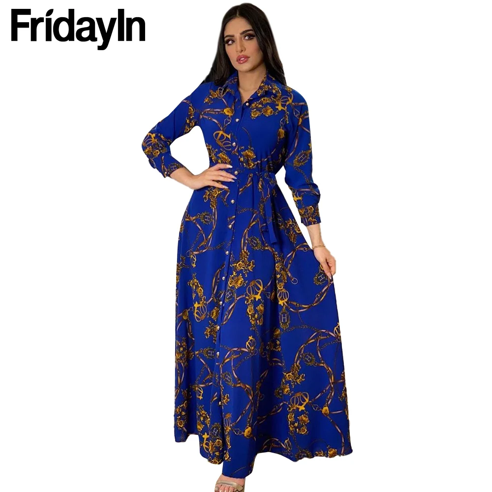 Женское осеннее платье по щиколотку Fridayin Rode модное Повседневное с отложным