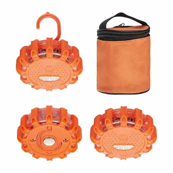 

4pcs 10cm Traffic Safety Warning Lights Roadside Flashing Warning Lights with 9 Flash Modes Magnetic Base and Hook Storage Bag