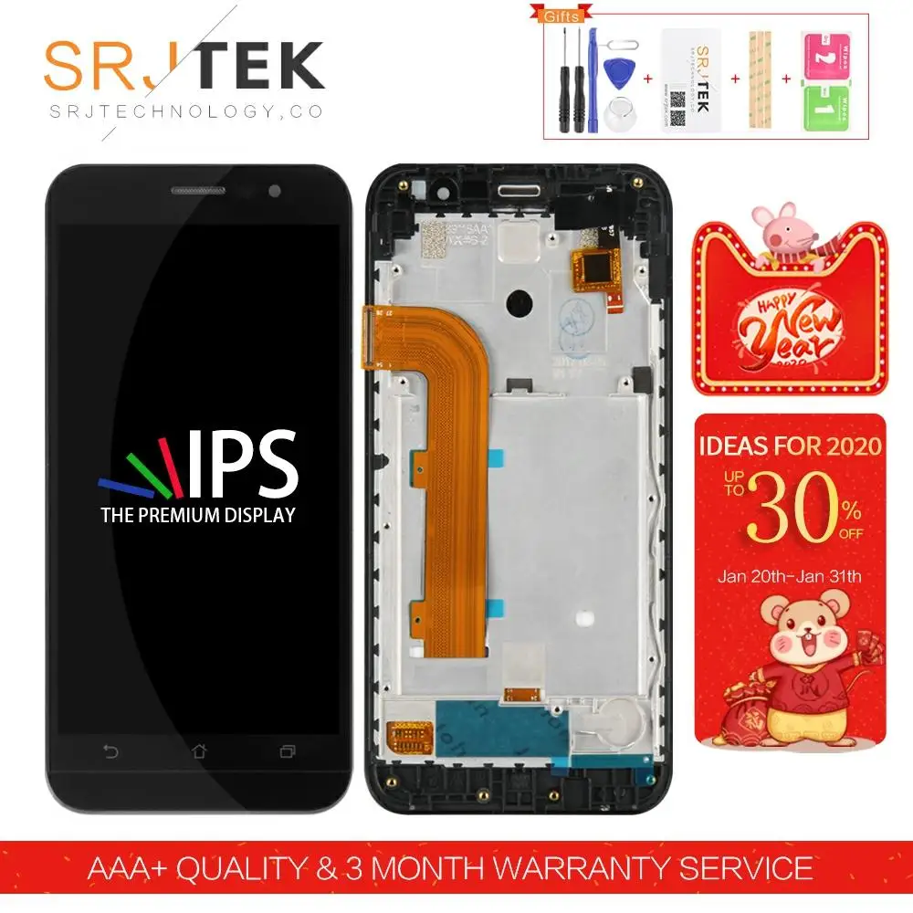 Skup Srjtek dla ASUS Zenfone Go ZB500KL LCD X00AD Panel LCD czujnik ekranu dotykowego montaż szkła 5.0 \