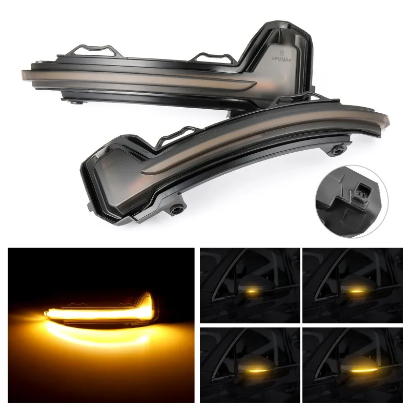 

For VW Volkswagen Tiguan MK2 Touareg MK3 LED Dynamic Turn Signal Light Side Rearview Mirror Indicator Sequential Blinker