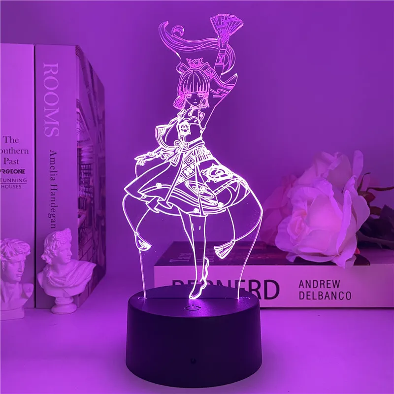 Newly Genshin Impact Night Light Raiden Shogun Baal Thoma Aloy Yoimiya Game Figures Acrylic Stand Model 3D Table Lamp Kids Git night lamp