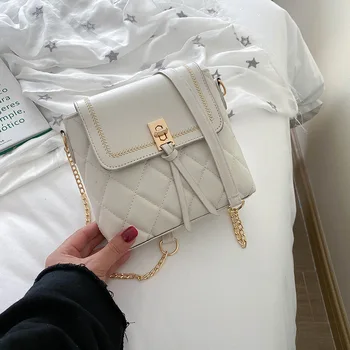 

Lingge bucket female bag new 2020 fashion texture chain messenger bag wild wild shoulder bag women handbags