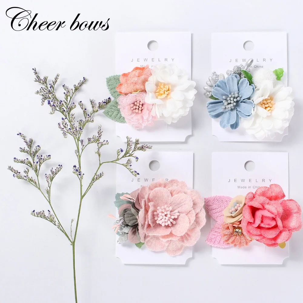 Baby Floral Hair Clips Cute Artificial Flower Barrettes Hairpins For Girls Kids Women Lovely