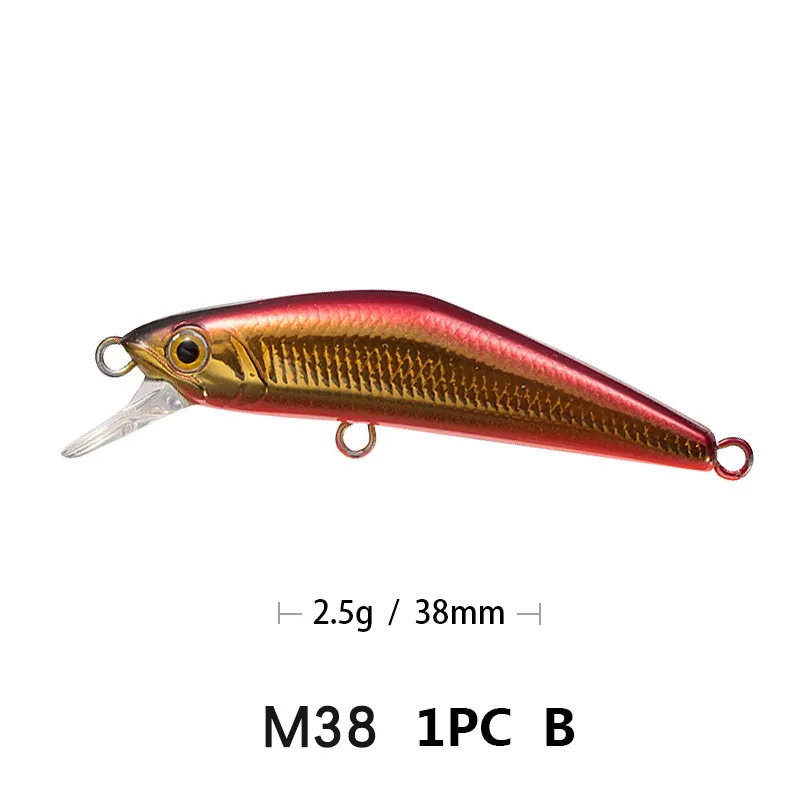 Heavy Minnow Sea Fishing Lures Wobblers Lucky Pilker Lures For Fishing 38mm 2.5g Joins Crankbait Jerkbait 3*Tackle Hook Bait