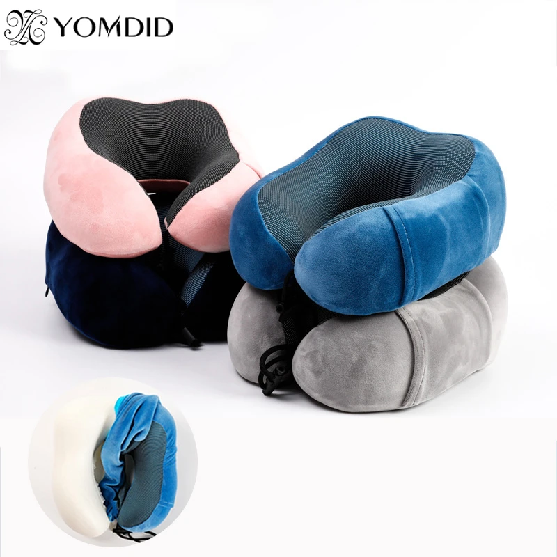 Memory Foam U Shaped Neck Pillows Soft Slow Rebound Space Travel Pillow