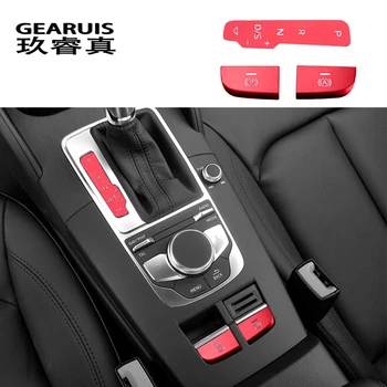 

Car Styling Central Gear Handbrake A P Buttons Decorative panel Covers Stickers Trim For Audi A3 8V S3 Interior Auto Accessories