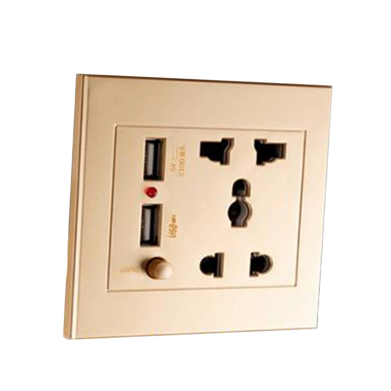 USB розетка электрическая вилка Двойная зарядка ПК Крытый AC 110-265V Панель 10A