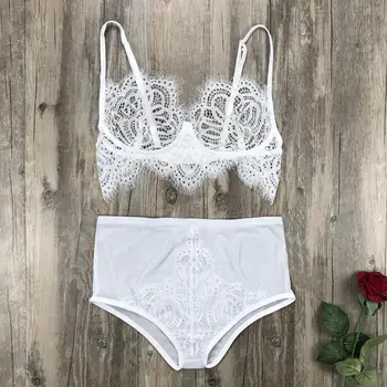 

Sexy Lace Lingerie Set Fashion Women Seamless Solid Thong Wireless Bra Underwear Lenceria Mujer Ropa Interior 2019 Hot Sale Y