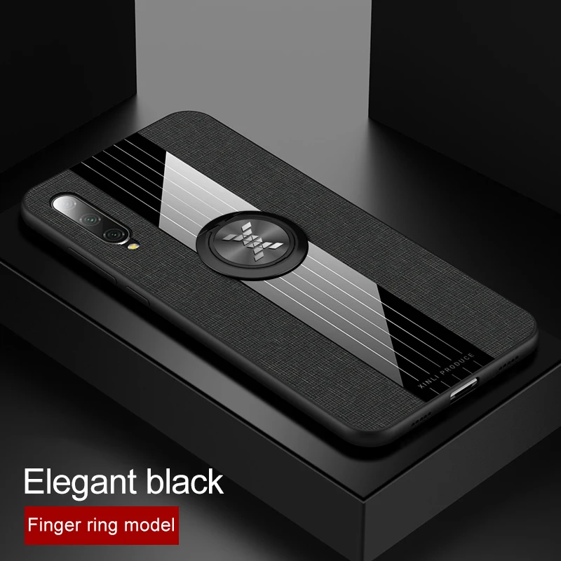 Black Case With Ring Для Xiaomi mi 9 Lite/mi 9 T SE чехол с магнитным кольцом-держателем Твердый чехол Мягкая силиконовая рамка чехол для телефона s On Xio mi 9t Pro mi 9t - Цвет: Black Case With Ring