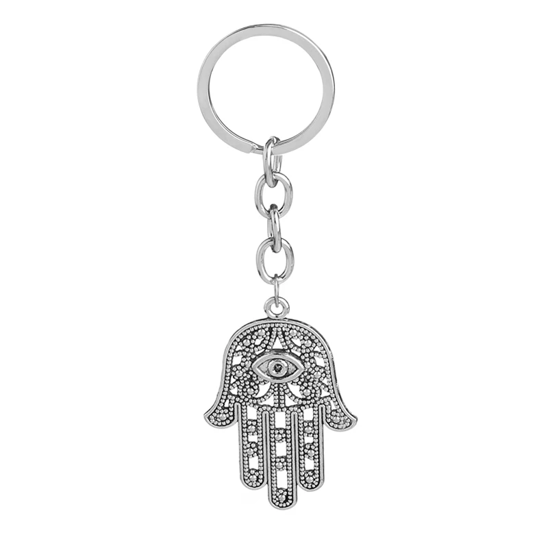 hollow hand key Ring hamsa hand Yoga Keychain Evil Eye Keyring Fatima