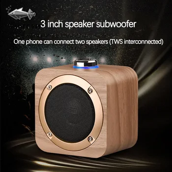 

Wooden Bluetooth Speaker 4.2 Wireless Mini Subwoofer Phone TWS Connected Portable Bluetooth Speaker Small Sound Quality Wooden