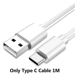 USB Power Adapter 5V 2A Phone Charger with Type C Cable - Compact and Fast Charging Wall Charger - Only Cable 1M