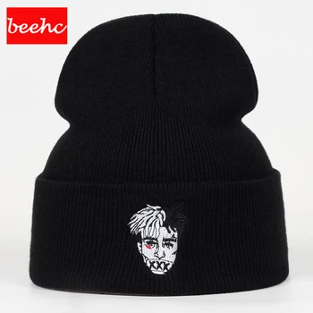 

new hip hop singer xxxtentacion Dreadlocks knitted skullies beanies for men women Woolen cap winter warm outdoor ski sport hat