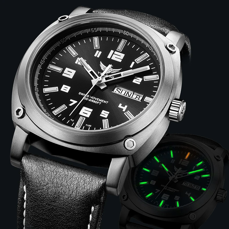 Тритий наручные часы для мужчин, мужские военные титановые автоматические часы Yelang спортивные, для дайвинга водонепроницаемые механические наручные часы relogio V3.4