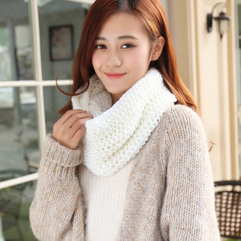 

Women Knitted Scarves Circle Neck Scarfs Unisex Winter Scarf Women Crochet WrapCollar Men Ring Loop Women Scarves For Lady