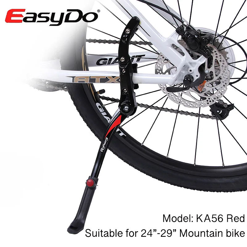 EasyDo 2"-29" MTB велосипед Kick Stand 700C дорожный велосипед парковочная подставка горный велосипед Kickstand Велоспорт боковая подставка поддержка регулируемая - Цвет: KA56 Red