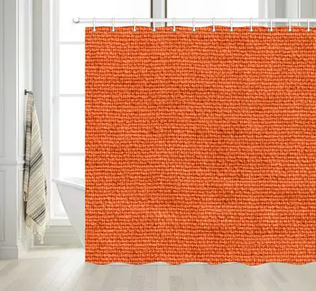 

Orange Decor Shower Curtain for Bathroom, Rustic Style Rough Texture Close-up Thick Fabric Image Fabric Bath Curtains,