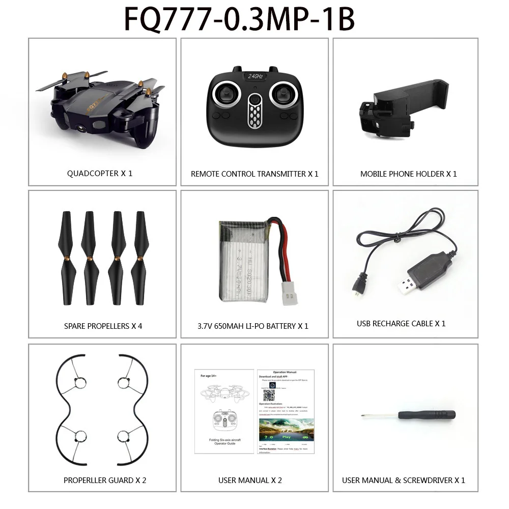 Fq777 Дрон складной БПЛА Wifi антенна фиксированная высота пульт дистанционного управления самолет мальчик Квадрокоптер Дрон игрушки мальчик подарок - Цвет: 0.3MP 1B