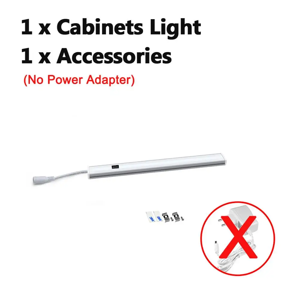 Without Adapter 5 м подключаемый 110 В 220 В к DC 12 В кухонный светодиодный светильник для шкафа с датчиком стрелы Ночной светильник высокой яркости светодиодный светильник для спальни - Color: Without Adapter