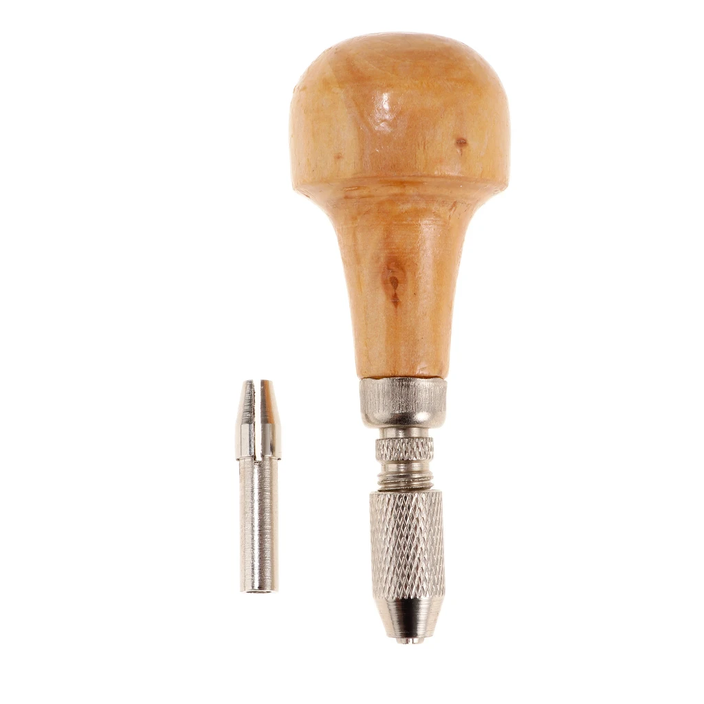 1 Set Jewelers Pin Vise Bead Drill Bits Wooden Handle Watches Repair Tool