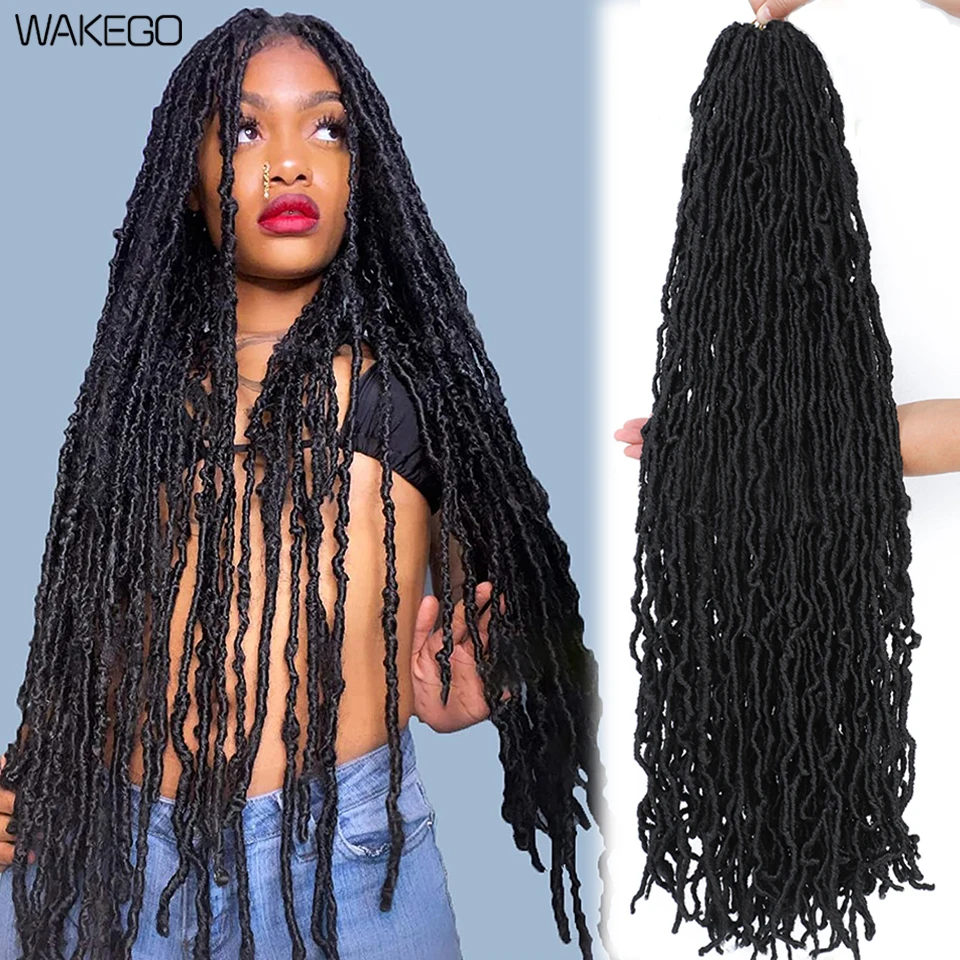 1-8 Packs Faux Locs Crochet Hair Natural Burgundy Blue Green 30Colors Ombre Blonde Braiding Hair Fausses Locks Cheveux 21Strands 5
