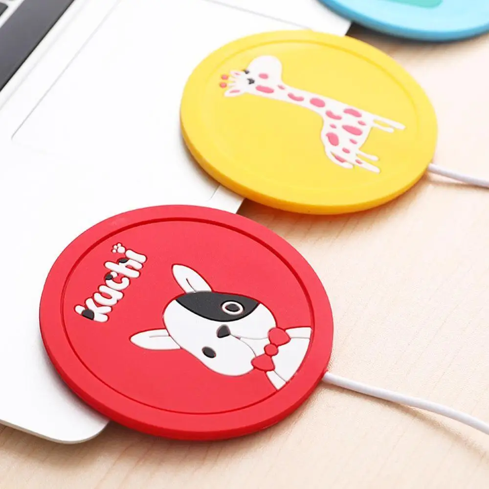 USB power Suply кофейная чашка кружка подогреватель нагревательная чашка коврик подставки для офиса Мультяшные силиконовые нагревательные подставки