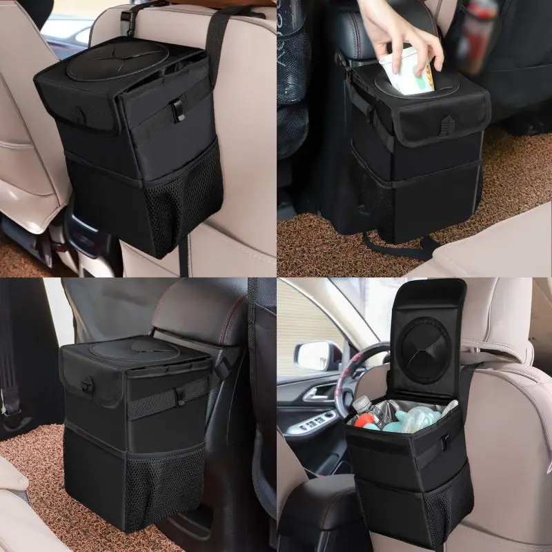 1 шт. автомобильный мешок для мусора висящий с карманами для хранения складной и портативный автомобильный мусорный ящик