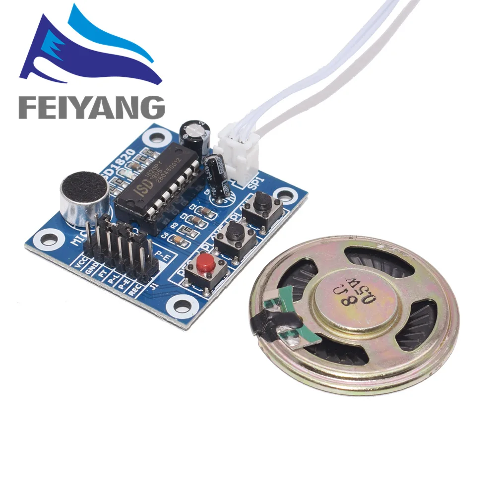 

ISD1820 recording module voice module the voice board telediphone module board with Microphones + Loudspeaker