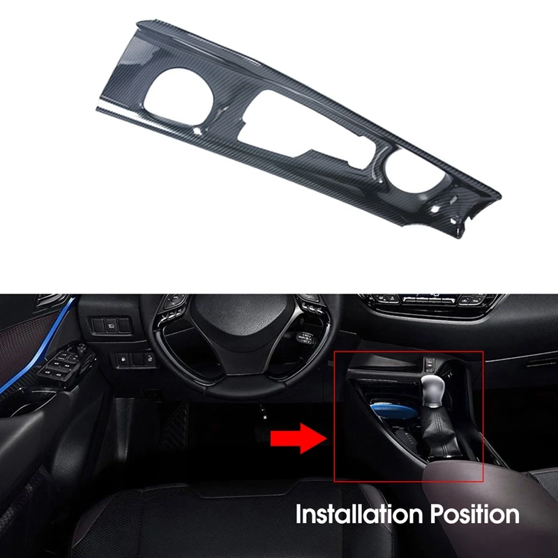 Консоль коробка переключения передач рычаг панель Накладка для Toyota CH-R CHR- левый руль LHD углеродное волокно стиль