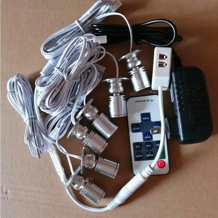 3/4/6/8 шт. светильник ing Dimmable1W Светодиодный точечный светильник вниз светильник s Спальня отель Лестницы напольный шкаф лампы включают в себя диммер