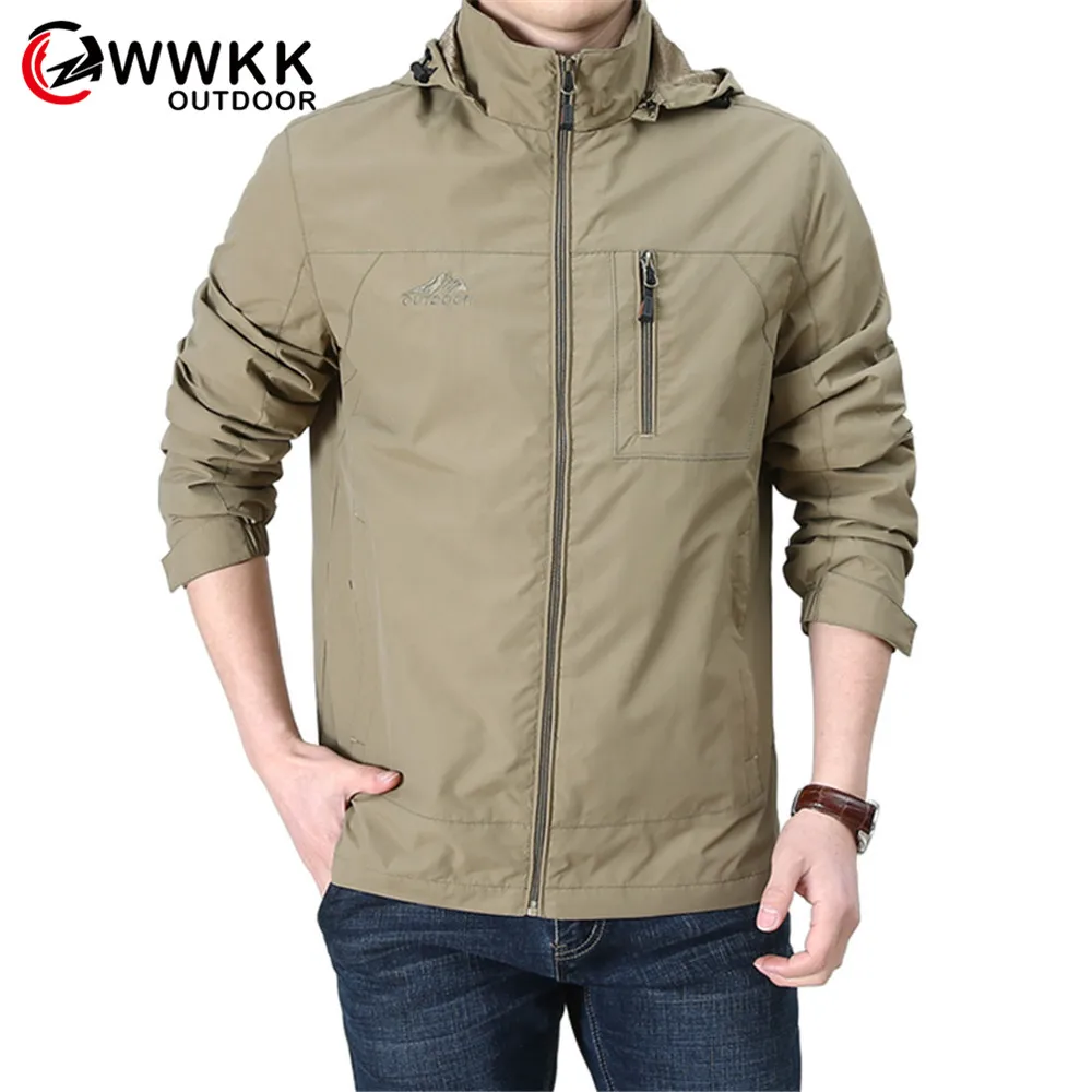 WWKK Men's Climbing Trekking Windbreaker Fishing Waterproof Jackets