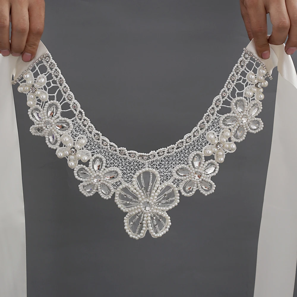 TRiXY G06 Flora Wedding Shawl Pearls Bling Beaded Jacket Bolero Wrap Bridal Wedding Wrap Evening Prom Elegant Women Accessories