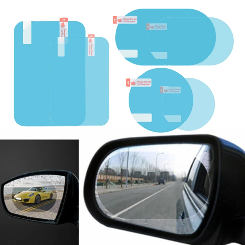 

2PCS Car Mirror Window Clear Film Anti-glare Mirror Window Clear Film Film Waterproof Car Sticker Set Motorcycle Rainproof