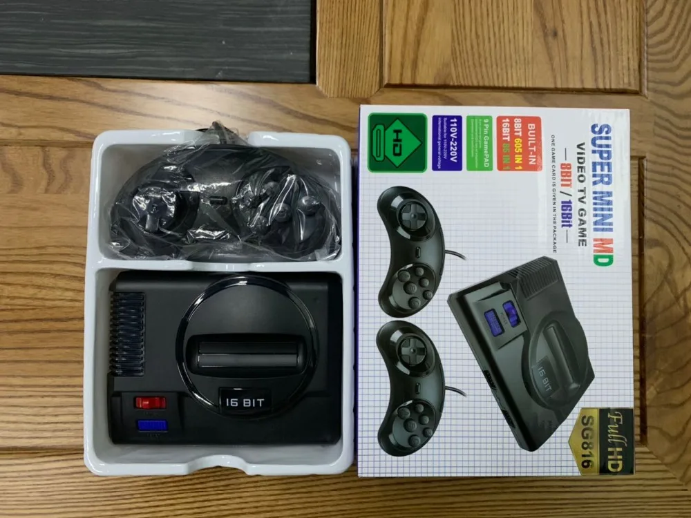 Новинка для SUPER MINI MD игровая консоль Sega Mega Drive 16 бит 86 игр 8 605 различных встроенных