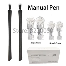 20 шт Горячая микроблейдинг аппарат для татуажа постоянный макияж бровей Татуировка ручка-держатель игл для 3D роликовые иглы тумана бровей