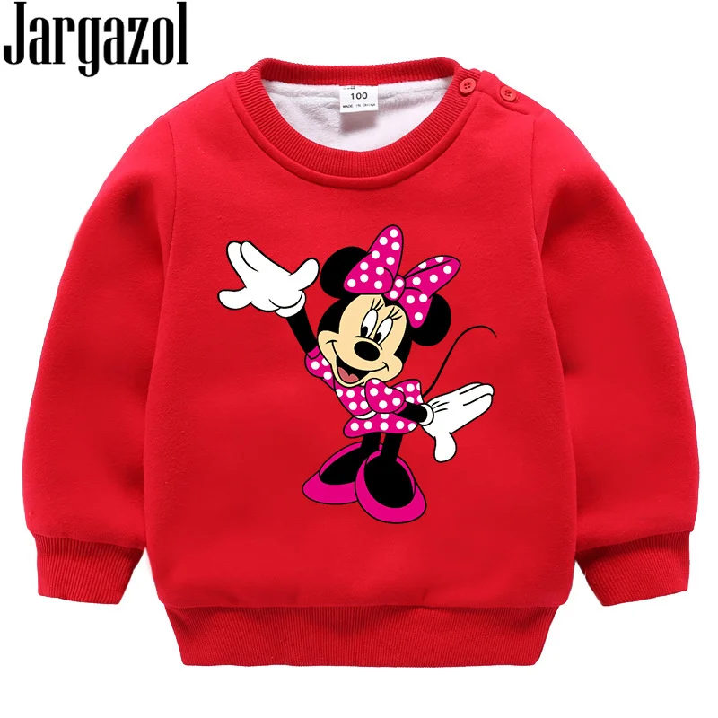 

Jargazol Winter Fleece Thickened Baby Girl Sweatshirt Minnie Mouse Tops Christmas Outfits Little Girl Costume Cute Sweatshirts