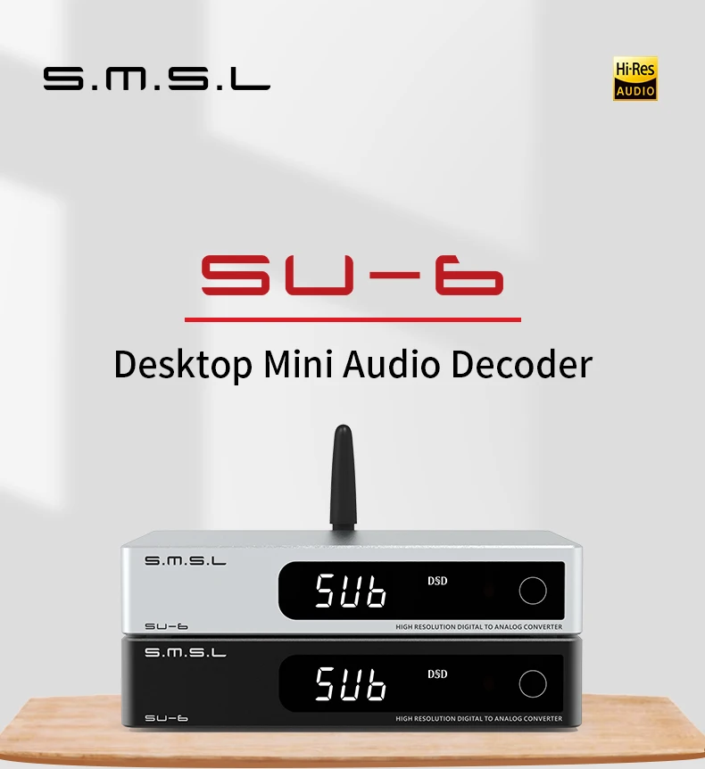 Smsl SU-6-デスクトップデコーダー,Bluetooth 5.0,es9038q2mチップ,4  