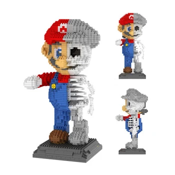 

ZRK Video Game Super Mario Red Mario Dissection Skeleton Figure 3D Model DIY Diamond Mini Building Small Blocks Brick Toy no Box