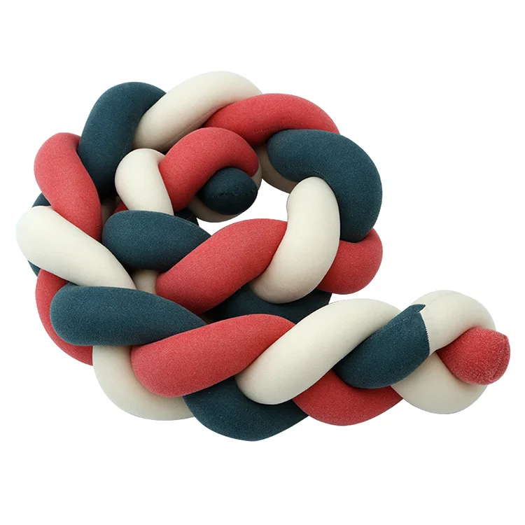 Red Cream Green 2 метра детский бампер кровать коса узел Подушка новорожденный кровать бампер для кроватки Детская кровать бампер Защита для кроватки - Цвет: Red Cream Green