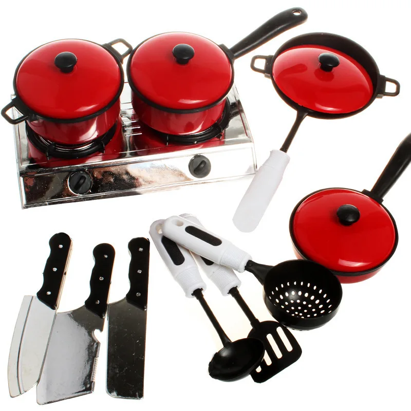 

Cross Border Foreign Trade Children 13 Pieces Model Tableware Cooking Kitchen Play House Tableware Children'S Educational Toy