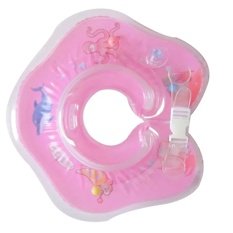 Swimming Baby Accessories Neck Ring Tube Safety Infant Float Circle For Bathing Inflatable Water Drink Cup