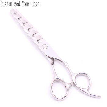 

Hairdresser Scissors 6" Engrave Logo 440C Barber Thinning Scissors 6Teeth Thin Rate 20% - 30% Professional Hair Scissors C2010