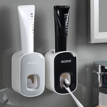 

Black/white Free Wall Mount Lazy Automatic Toothpaste Dispenser Squeezer Hands Rack Holder Toothpaste Organizer