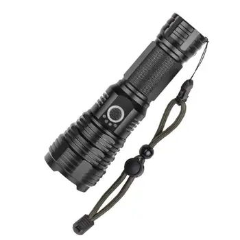 

XHP70 LED Flashlight Power Display Micro-USB Rechargeable Telescopic Zoomable Torch Glare Lamp for Outdoor Camping Hiking
