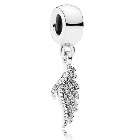 

Подвеска из настоящего серебра 925 пробы с изысканными перьями и хрустальными бусинами-подвесками подходит для браслетов и ожерелий «сделай сам»